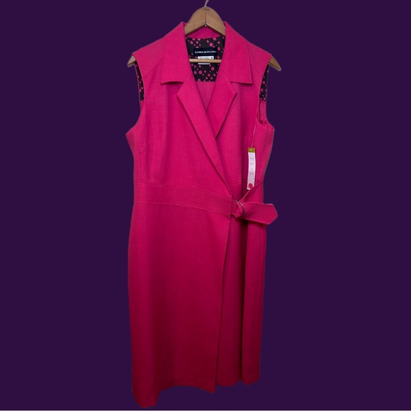 Donna Morgan Dresses & Skirts - Donna Morgan Sleeveless Belted Wrap Tuxedo Dress NWT